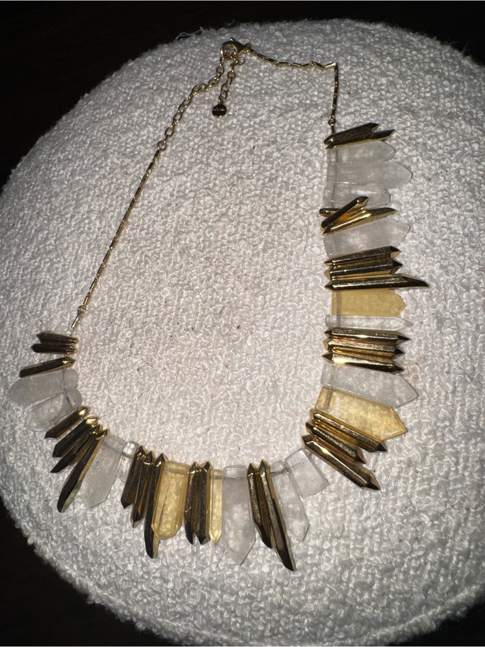 Gold and Clear Crystal Statement Necklace - Women Jewelry